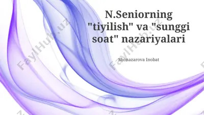 n. seniorning “o‘z-o‘zini tiyish” va “oxirgi soat” nazariyalari taqdimoti — PPTX