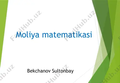 moliya matematikasi — PPTX