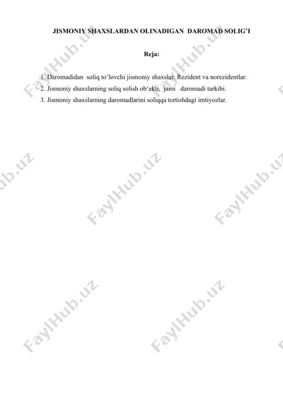 jismoniy shaxslardan olinadigan  daromad solig’i — DOCX