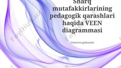 sharq mutafakkirlarining pedagogik qarashlari haqida veen diagrammasi — PPTX