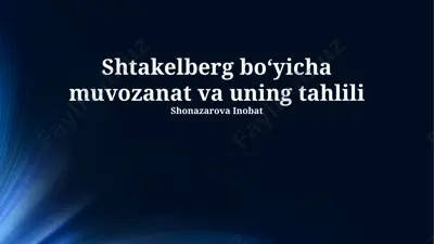 shtakelberg boʻyicha muvozanat va uning tahlili — PPTX