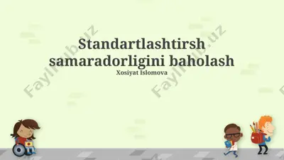 standartlashtirish samaradorligini baholash — PPTX