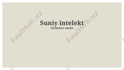 suniy intelekt — PPTX