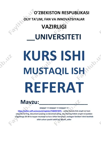 markaziy osiyo aholisi bo‘yicha referat — DOCX