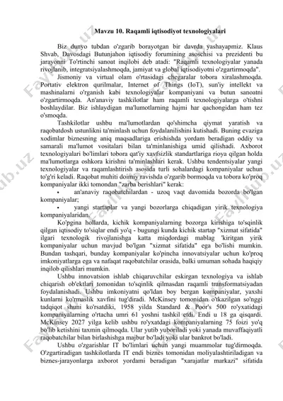 mavzu 10. raqamli iqtisodiyot texnologiyalari — DOCX