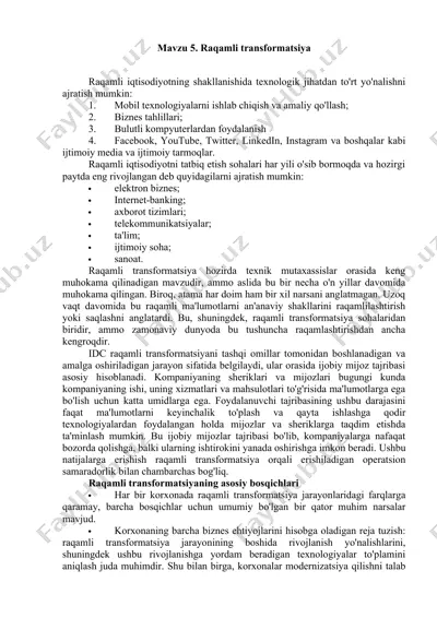 mavzu 5. raqamli transformatsiya — DOCX