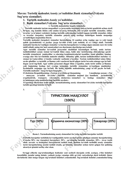 turistik mahsulot va sug‘urta xizmatlari — DOCX