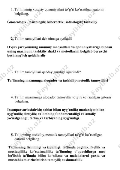 ta’lim tamoyillari va metodlari — DOCX