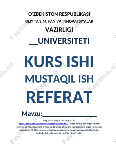 mustaqil ish (referat) “undalmalar” — DOCX