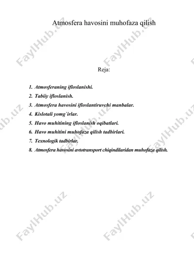 atmosfera havosini muhofaza qilish — DOC