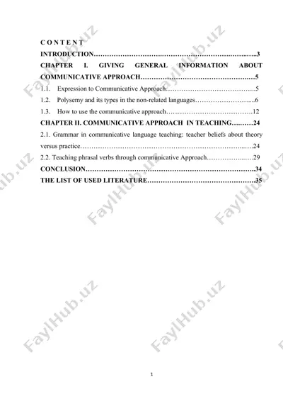 communicative approach in foreign language teaching course paper — DOCX