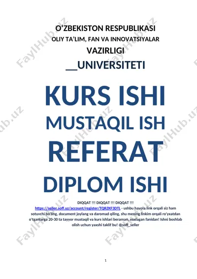 mehnat taqsimoti va kompetentsiyalarini ajratish — DOCX