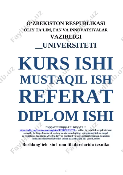 boshlang‘ich sinf ona tili darslarida texnika vositalaridan foydalanish — DOCX