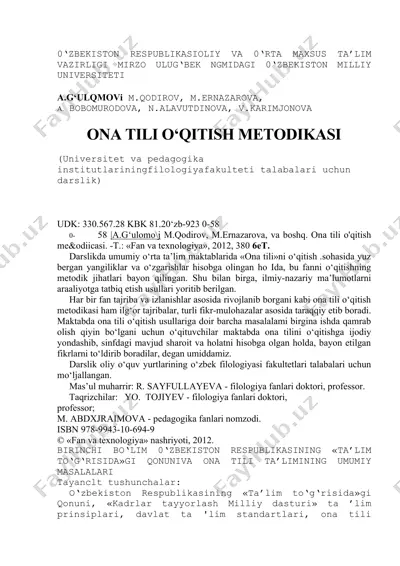 ona tili o‘qitish metodikasi — DOCX
