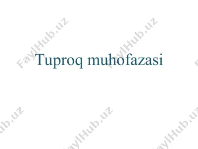 tuproq muhofazasi — PPT