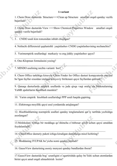 chemoffice dasturiy paketi — DOCX