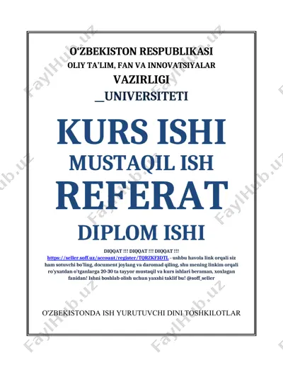 o‘zbekistonda diniy tashkilotlarning roli, erkinliklari va huquqiy maqomi — DOCX