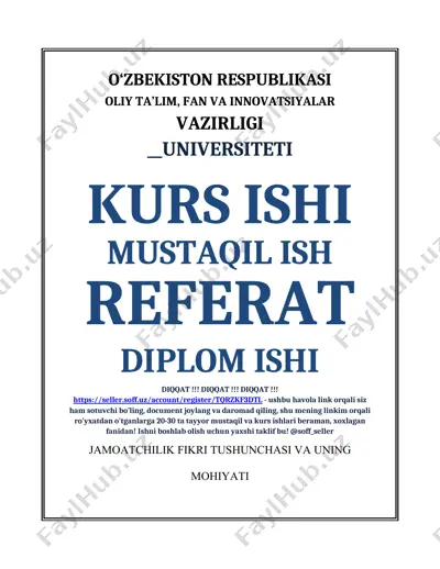 jamoatchilik fikri tushunchasi va uning mohiyati — DOCX