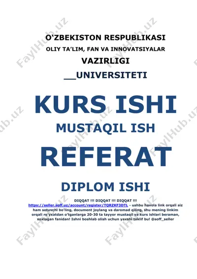 ishlab chiqarishni intensivlashtirish yo‘nalishlari — DOCX