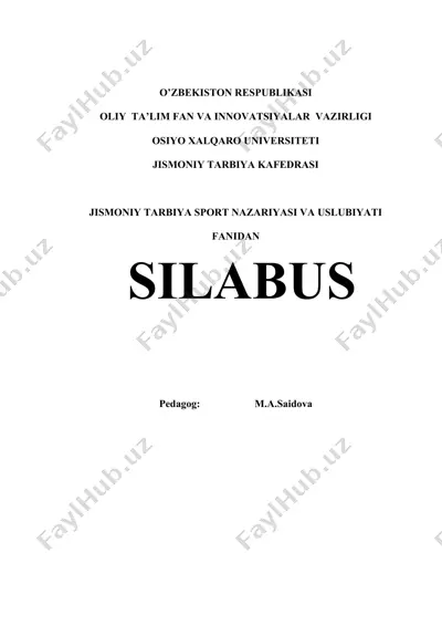 jismoniy tarbiya, sport nazariyasi va uslubiyati fanidan 1-modul ma’ruzalar to‘plami — DOCX