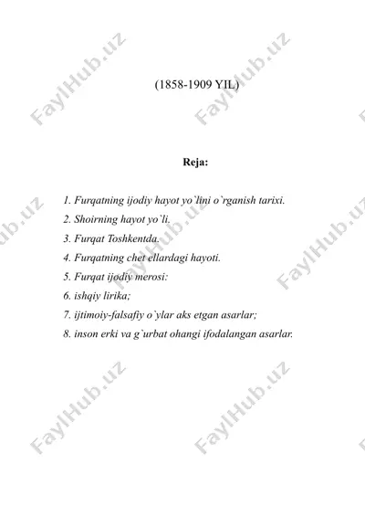 zokirjon furqat hayoti va ijodi — DOC