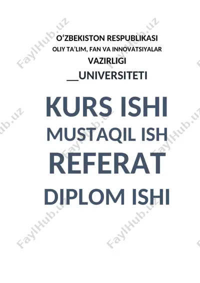 referat: “uzbekistonda ‘obod qishloq’ davlat dasturi qishloq aholisining turmush darajasini yaxshilash va ish bilan ta’minlash masalalari” — DOCX