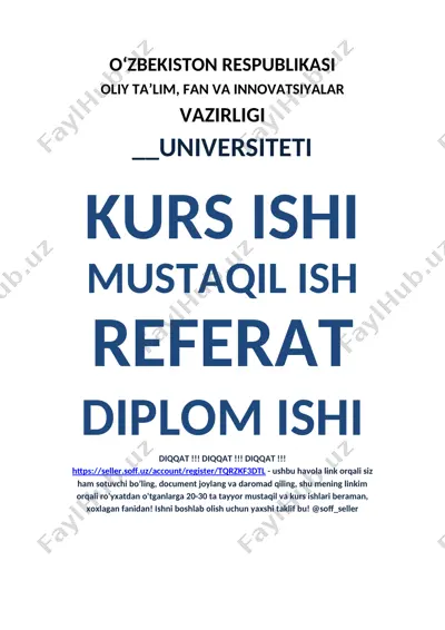 eshitishida nuqsoni bo‘lgan bolalar maktabida o‘quvchilarni kasbga, mehnatga tarbiyalash — DOCX
