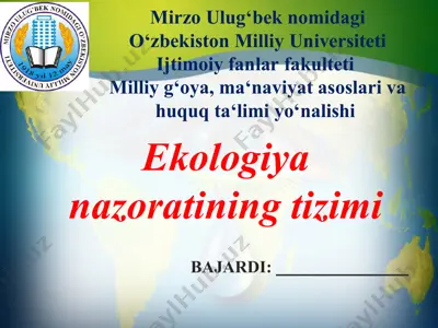 ekologiya nazoratining tizimi — PPT