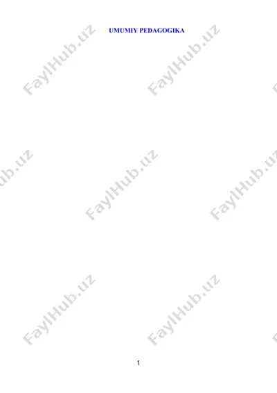umumiy pedagogika – o‘zbekiston respublikasi ta’lim tizimini rivojlantirishning konseptual asoslari — DOCX
