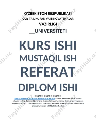 kasbiy layoqatni aniqlovchi testlar (referat) — DOCX