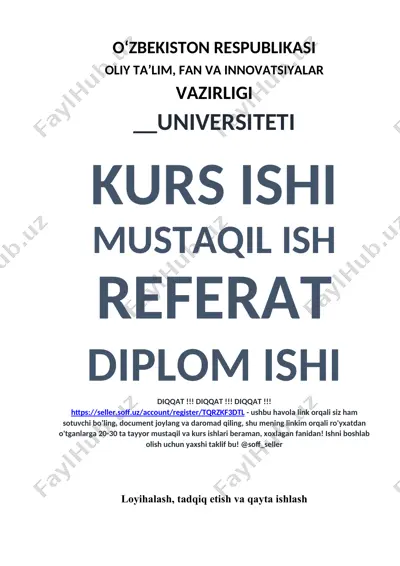 mbni loyihalash va uning jadval strukturasini tuzish — DOCX