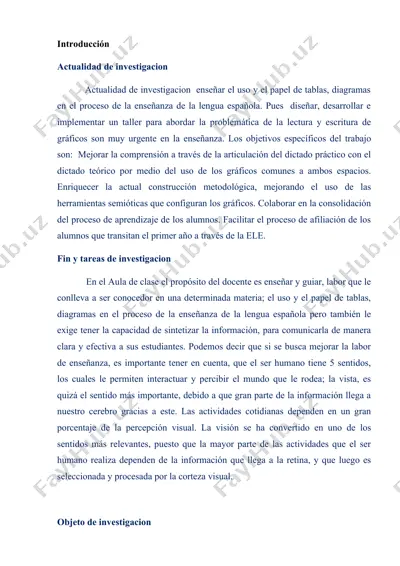 el uso y el papel de tablas y diagramas en el proceso de la enseñanza de la lengua española — DOCX