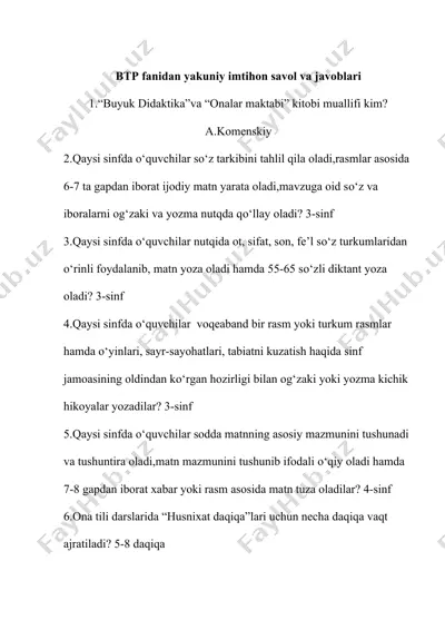 btp fanidan yakuniy imtihon savol va javoblari — DOCX