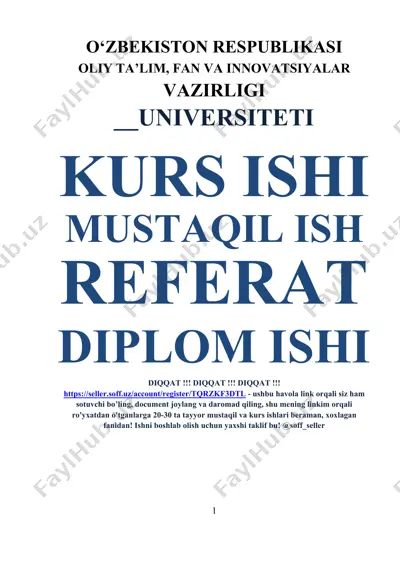 kurs ishi “o‘zbekistonning dunyoning rivojlangan davlatlari bilan iqtisodiy hamkorligi” — DOCX
