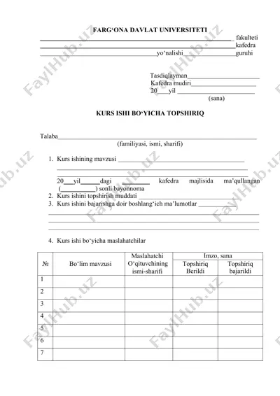 kurs ishi bo‘yicha topshiriq blankasi — DOCX