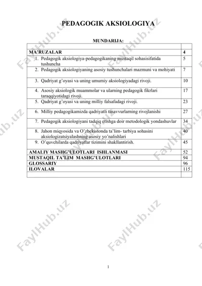 pedagogik aksiologiya — DOCX