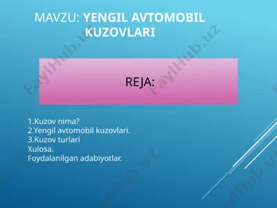 yengil avtomobil kuzovlari — PPTX