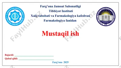 bachadon faoliyatiga ta'sir etuvchi dori vositalari. taqdimot 18 bet. — PPT