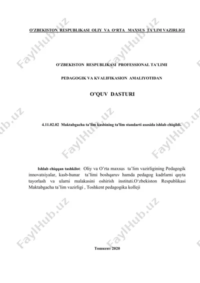 pedagogik va kvalifikasion amaliyotidan o‘quv dasturi — DOCX