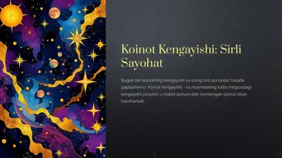 koinot kengayishi: sirli sayohat — PPTX
