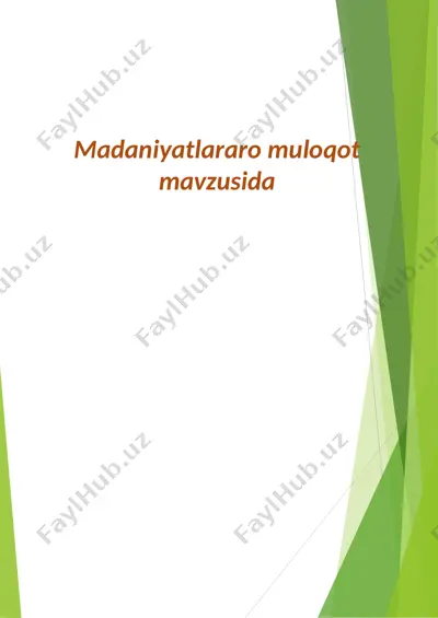 madaniyatlararo muloqot — PPT