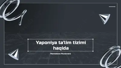 yaponiya ta'lim tizimi haqida — PPTX