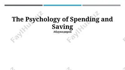 the psychology of spending and saving — PPTX