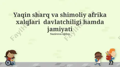 yaqin sharq va shimoliy afrika xalqlari davlatchiligi va jamiyati — PPTX
