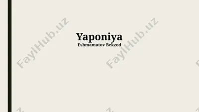 yaponiya — PPTX