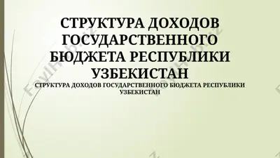 структура доходов государственного бюджета республики узбекистан — PPTX