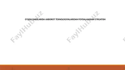 o‘qish darslarida axborot texnologiyalaridan foydalanishni o‘rgatish — PPTX