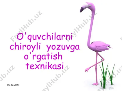 o'quvchilarni chiroyli yozuvga o'rgatish texnikasi — PPTX