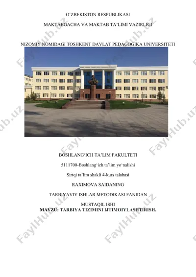 tarbiya tizimini ijtimoiylashtirish — DOCX