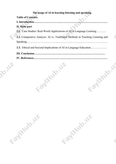 the usage of ai in learning listening and speaking (course paper) — DOCX